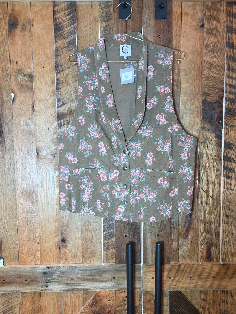 252p Jaded Gypsy Spellbound Vest Chocolate Floral